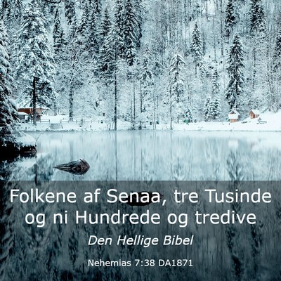 Picture 03 - Nehemias 7:38 DA1871 - Folkene af Senaa, tre Tusinde og ni Hundrede og - Bible Verse Picture