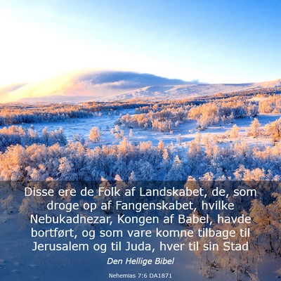 Picture 03 - Nehemias 7:6 DA1871 - Disse ere de Folk af Landskabet, de, som droge op - Bible Verse Picture