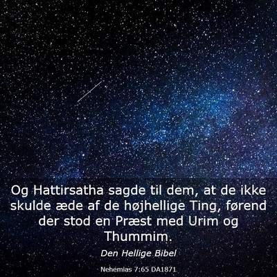 Picture 03 - Nehemias 7:65 DA1871 - Og Hattirsatha sagde til dem, at de ikke skulde - Bible Verse Picture