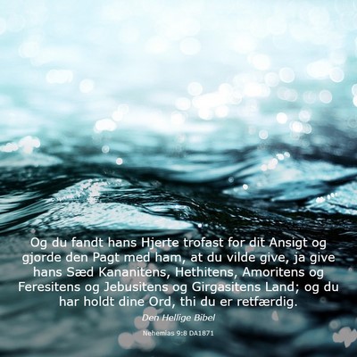 Picture 03 - Nehemias 9:8 DA1871 - Og du fandt hans Hjerte trofast for dit Ansigt og - Bible Verse Picture