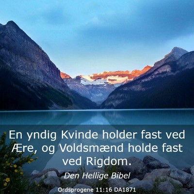 Picture 03 - Ordsprogene 11:16 DA1871 - En yndig Kvinde holder fast ved Ære, og - Bible Verse Picture