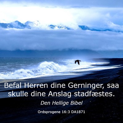 Picture 03 - Ordsprogene 16:3 DA1871 - Befal Herren dine Gerninger, saa skulle dine - Bible Verse Picture
