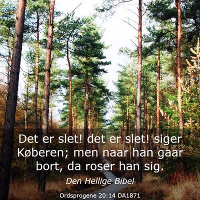 Picture 03 - Ordsprogene 20:14 DA1871 - Det er slet! det er slet! siger Køberen; men - Bible Verse Picture