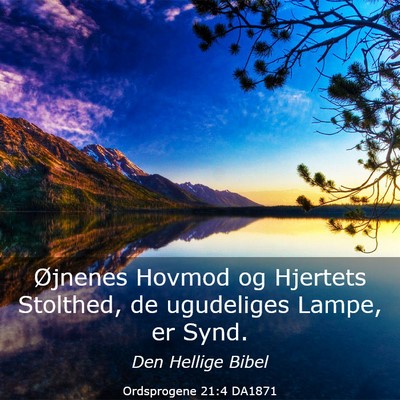 Picture 03 - Ordsprogene 21:4 DA1871 - Øjnenes Hovmod og Hjertets Stolthed, de - Bible Verse Picture