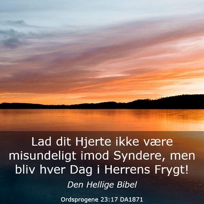 Picture 03 - Ordsprogene 23:17 DA1871 - Lad dit Hjerte ikke være misundeligt imod - Bible Verse Picture
