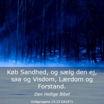 Picture 03 - Ordsprogene 23:23 DA1871 - Køb Sandhed, og sælg den ej, saa og Visdom, - Bible Verse Picture