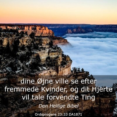 Picture 03 - Ordsprogene 23:33 DA1871 - dine Øjne ville se efter fremmede Kvinder, og - Bible Verse Picture