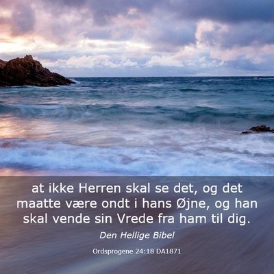 Picture 03 - Ordsprogene 24:18 DA1871 - at ikke Herren skal se det, og det maatte være - Bible Verse Picture