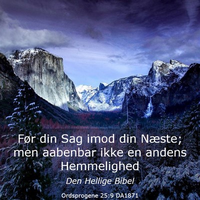 Picture 03 - Ordsprogene 25:9 DA1871 - Før din Sag imod din Næste; men aabenbar ikke - Bible Verse Picture