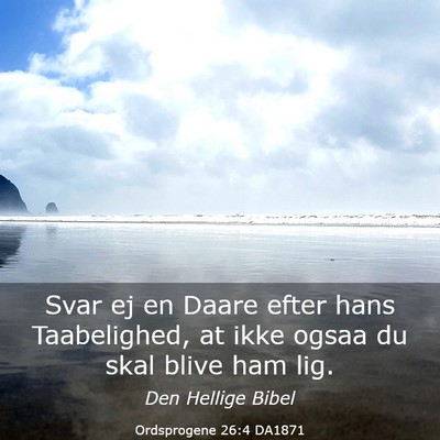 Picture 03 - Ordsprogene 26:4 DA1871 - Svar ej en Daare efter hans Taabelighed, at ikke - Bible Verse Picture