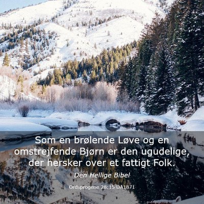 Picture 03 - Ordsprogene 28:15 DA1871 - Som en brølende Løve og en omstrejfende Bjørn - Bible Verse Picture