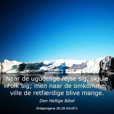 Picture 03 - Ordsprogene 28:28 DA1871 - Naar de ugudelige rejse sig, skjule Folk sig; men - Bible Verse Picture