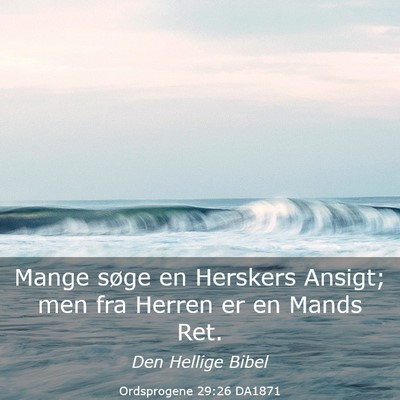 Picture 03 - Ordsprogene 29:26 DA1871 - Mange søge en Herskers Ansigt; men fra Herren er - Bible Verse Picture