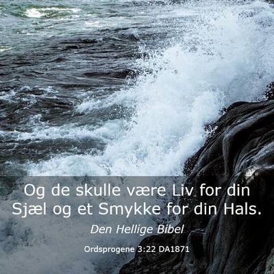 Picture 03 - Ordsprogene 3:22 DA1871 - Og de skulle være Liv for din Sjæl og et Smykke - Bible Verse Picture