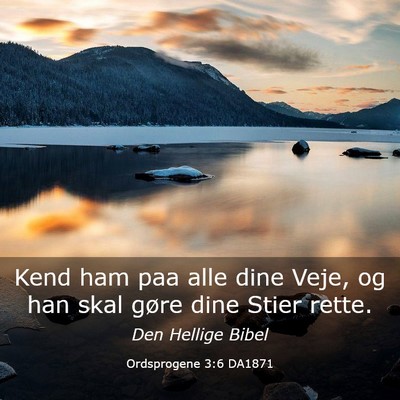 Picture 03 - Ordsprogene 3:6 DA1871 - Kend ham paa alle dine Veje, og han skal gøre - Bible Verse Picture