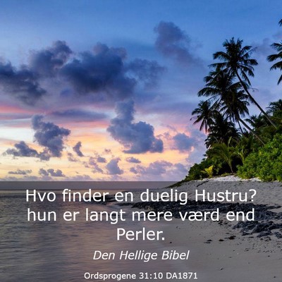 Picture 03 - Ordsprogene 31:10 DA1871 - Hvo finder en duelig Hustru? hun er langt mere - Bible Verse Picture