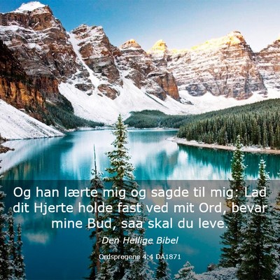 Picture 03 - Ordsprogene 4:4 DA1871 - Og han lærte mig og sagde til mig: Lad dit - Bible Verse Picture