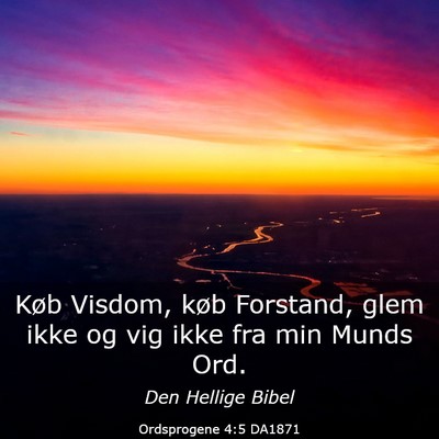 Picture 03 - Ordsprogene 4:5 DA1871 - Køb Visdom, køb Forstand, glem ikke og vig ikke - Bible Verse Picture
