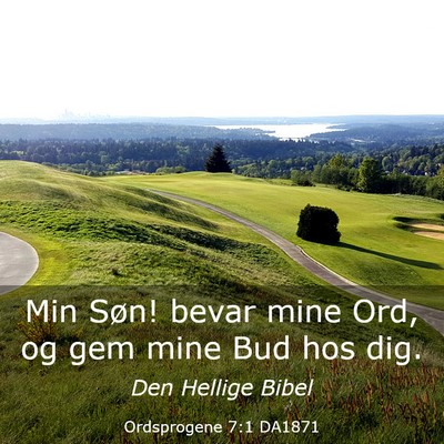 Picture 03 - Ordsprogene 7:1 DA1871 - Min Søn! bevar mine Ord, og gem mine Bud hos - Bible Verse Picture