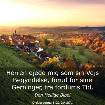 Picture 03 - Ordsprogene 8:22 DA1871 - Herren ejede mig som sin Vejs Begyndelse, forud - Bible Verse Picture