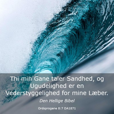 Picture 03 - Ordsprogene 8:7 DA1871 - Thi min Gane taler Sandhed, og Ugudelighed er en - Bible Verse Picture