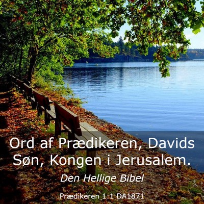 Picture 03 - Prædikeren 1:1 DA1871 - Ord af Prædikeren, Davids Søn, Kongen i - Bible Verse Picture