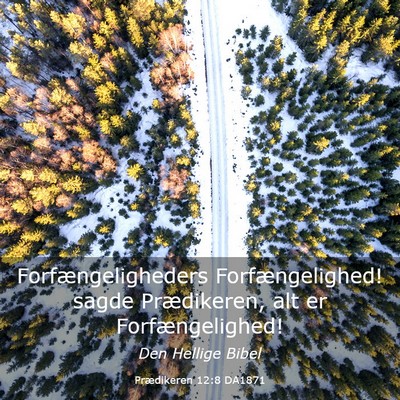 Picture 03 - Prædikeren 12:8 DA1871 - Forfængeligheders Forfængelighed! sagde - Bible Verse Picture