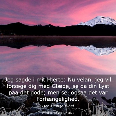 Picture 03 - Prædikeren 2:1 DA1871 - Jeg sagde i mit Hjerte: Nu velan, jeg vil - Bible Verse Picture