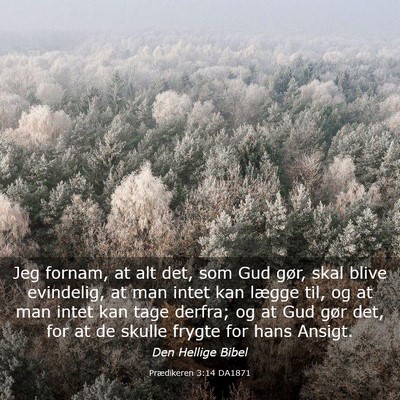 Picture 03 - Prædikeren 3:14 DA1871 - Jeg fornam, at alt det, som Gud gør, skal blive - Bible Verse Picture