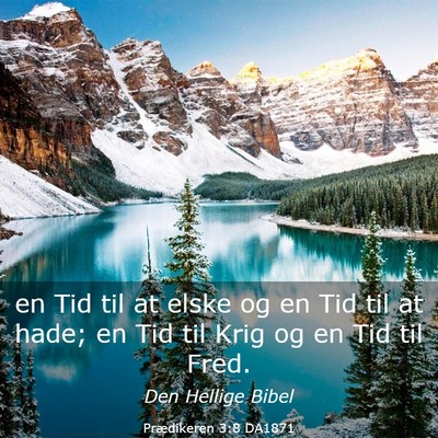 Picture 03 - Prædikeren 3:8 DA1871 - en Tid til at elske og en Tid til at hade; en Tid - Bible Verse Picture