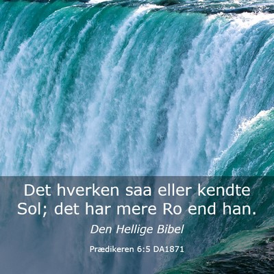 Picture 03 - Prædikeren 6:5 DA1871 - Det hverken saa eller kendte Sol; det har mere Ro - Bible Verse Picture
