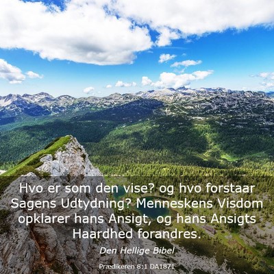 Picture 03 - Prædikeren 8:1 DA1871 - Hvo er som den vise? og hvo forstaar Sagens - Bible Verse Picture