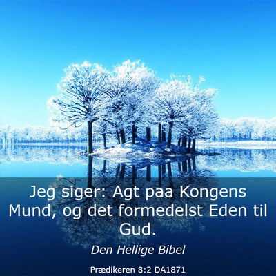 Picture 03 - Prædikeren 8:2 DA1871 - Jeg siger: Agt paa Kongens Mund, og det - Bible Verse Picture
