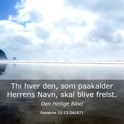 Picture 03 - Romerne 10:13 DA1871 - Thi hver den, som paakalder Herrens Navn, skal - Bible Verse Picture