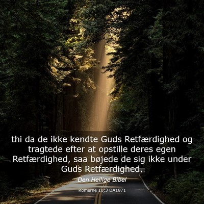 Picture 03 - Romerne 10:3 DA1871 - thi da de ikke kendte Guds Retfærdighed og - Bible Verse Picture