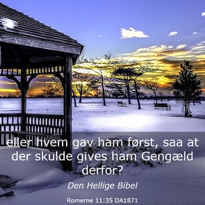 Picture 03 - Romerne 11:35 DA1871 - eller hvem gav ham først, saa at der skulde - Bible Verse Picture
