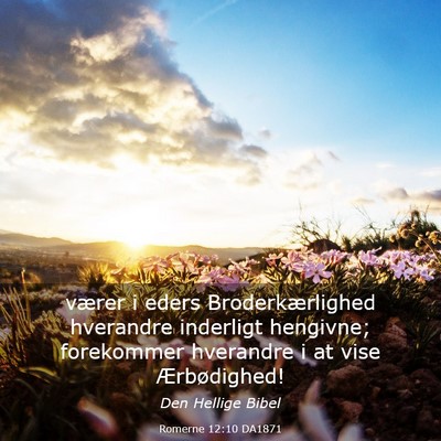 Picture 03 - Romerne 12:10 DA1871 - værer i eders Broderkærlighed hverandre - Bible Verse Picture