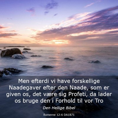 Picture 03 - Romerne 12:6 DA1871 - Men efterdi vi have forskellige Naadegaver efter - Bible Verse Picture