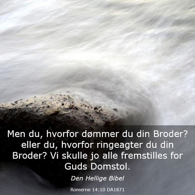 Picture 03 - Romerne 14:10 DA1871 - Men du, hvorfor dømmer du din Broder? eller du, - Bible Verse Picture