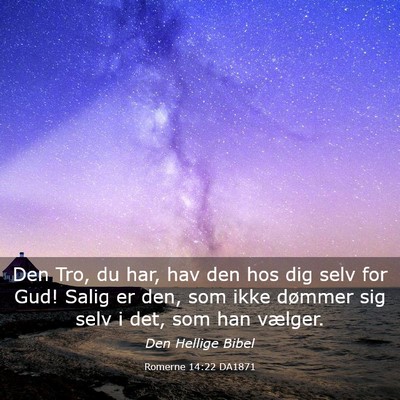 Picture 03 - Romerne 14:22 DA1871 - Den Tro, du har, hav den hos dig selv for Gud! - Bible Verse Picture