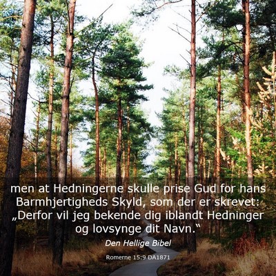 Picture 03 - Romerne 15:9 DA1871 - men at Hedningerne skulle prise Gud for hans - Bible Verse Picture