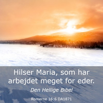Picture 03 - Romerne 16:6 DA1871 - Hilser Maria, som har arbejdet meget for - Bible Verse Picture