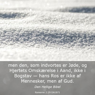 Picture 03 - Romerne 2:29 DA1871 - men den, som indvortes er Jøde, og Hjertets - Bible Verse Picture