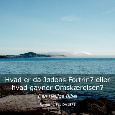 Picture 03 - Romerne 3:1 DA1871 - Hvad er da Jødens Fortrin? eller hvad gavner - Bible Verse Picture