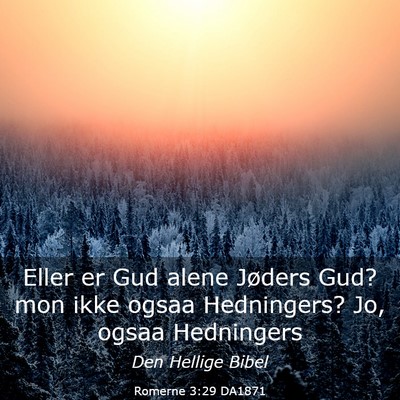 Picture 03 - Romerne 3:29 DA1871 - Eller er Gud alene Jøders Gud? mon ikke ogsaa - Bible Verse Picture