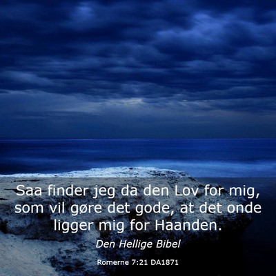 Picture 03 - Romerne 7:21 DA1871 - Saa finder jeg da den Lov for mig, som vil gøre - Bible Verse Picture