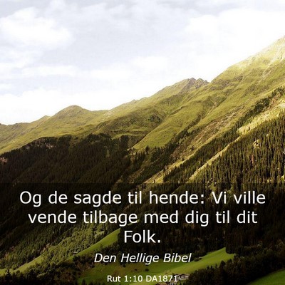 Picture 03 - Rut 1:10 DA1871 - Og de sagde til hende: Vi ville vende tilbage med - Bible Verse Picture