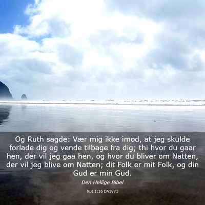 Picture 03 - Rut 1:16 DA1871 - Og Ruth sagde: Vær mig ikke imod, at jeg skulde - Bible Verse Picture