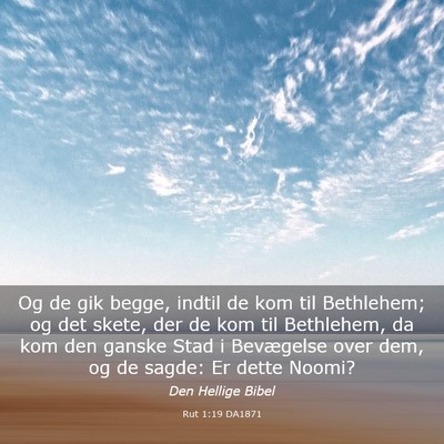 Picture 03 - Rut 1:19 DA1871 - Og de gik begge, indtil de kom til Bethlehem; og - Bible Verse Picture