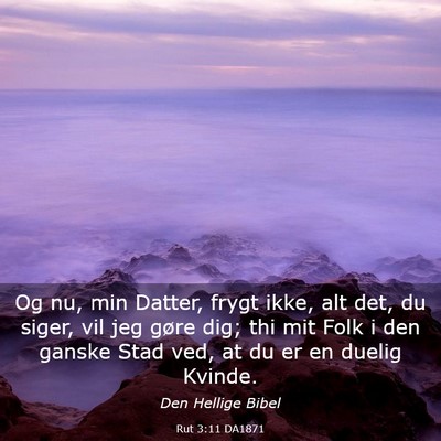 Picture 03 - Rut 3:11 DA1871 - Og nu, min Datter, frygt ikke, alt det, du siger, - Bible Verse Picture